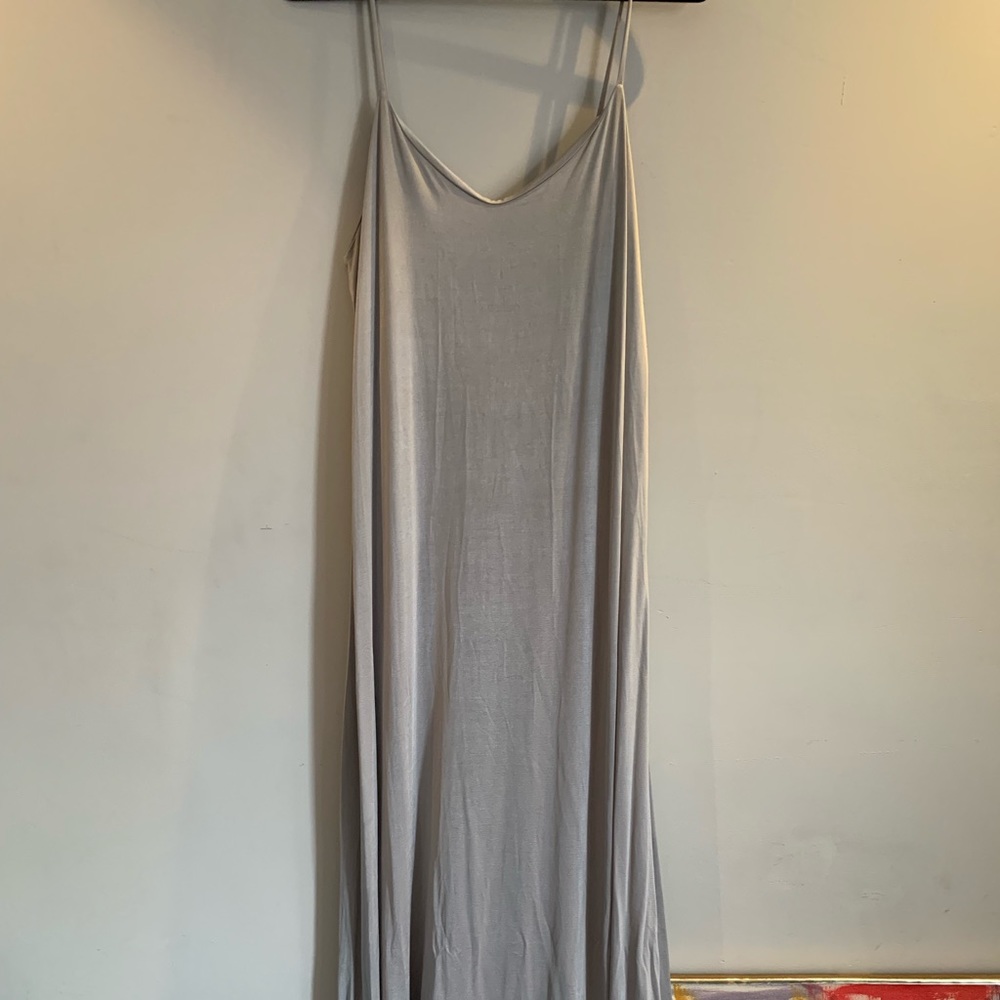 ZARA silver silky maxi dress